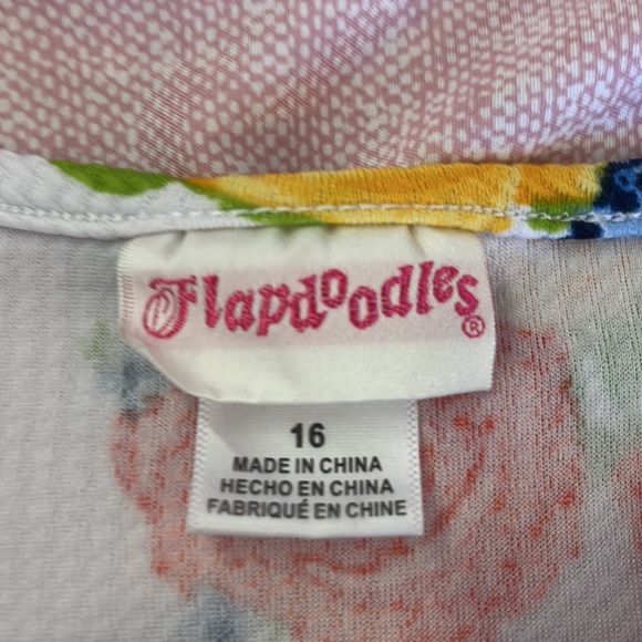 SOLD - Girls Size 16 Flapdoodles Rose Floral Lace Top - Picture 4 of 6